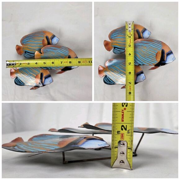 Bovano Of Cheshire Enameled Copper Wall Sculpture Emperor Angel Fish Tropical - Picture 2 of 9